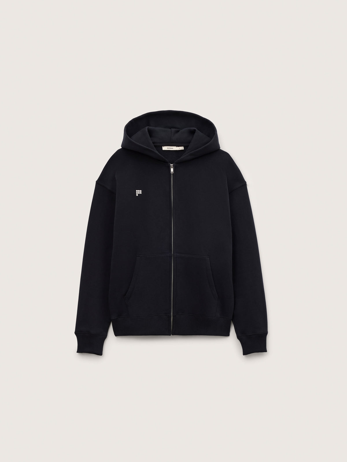 Mens Heavyweight Zip Up Hoodie—Black