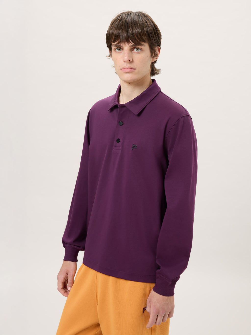 Mens Interlock Polo Sweatshirt—Nocturne Plum
