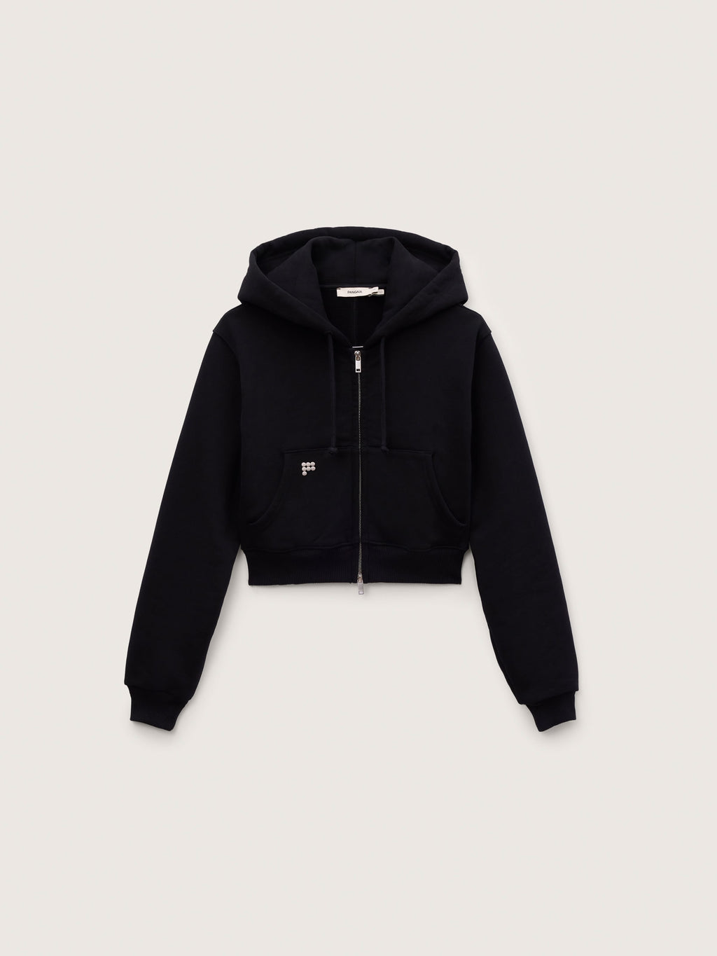 Womens Heavyweight Cropped Hoodie—Black