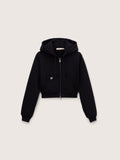Womens Heavyweight Cropped Hoodie—Black