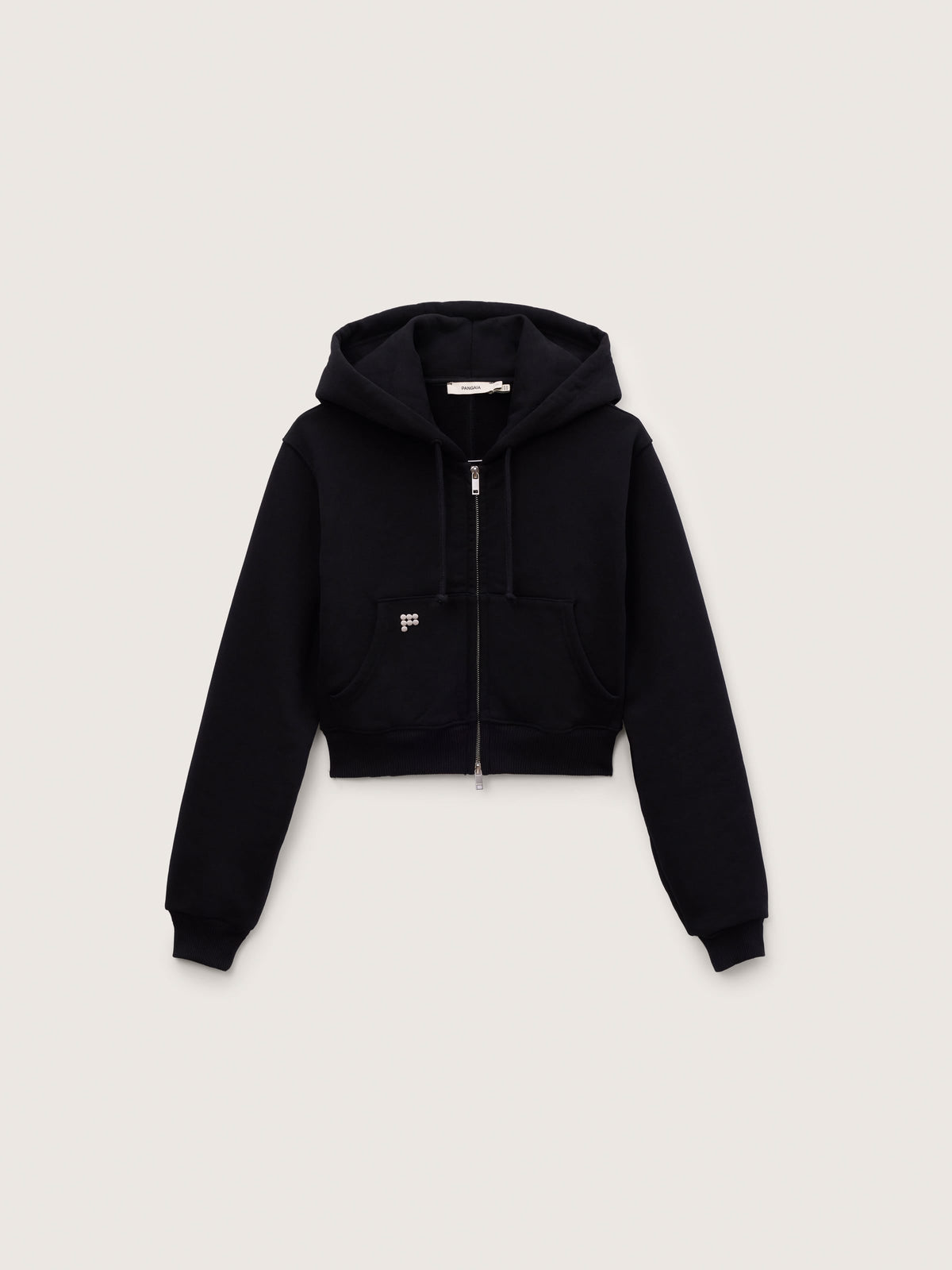 Womens Heavyweight Cropped Hoodie—Black