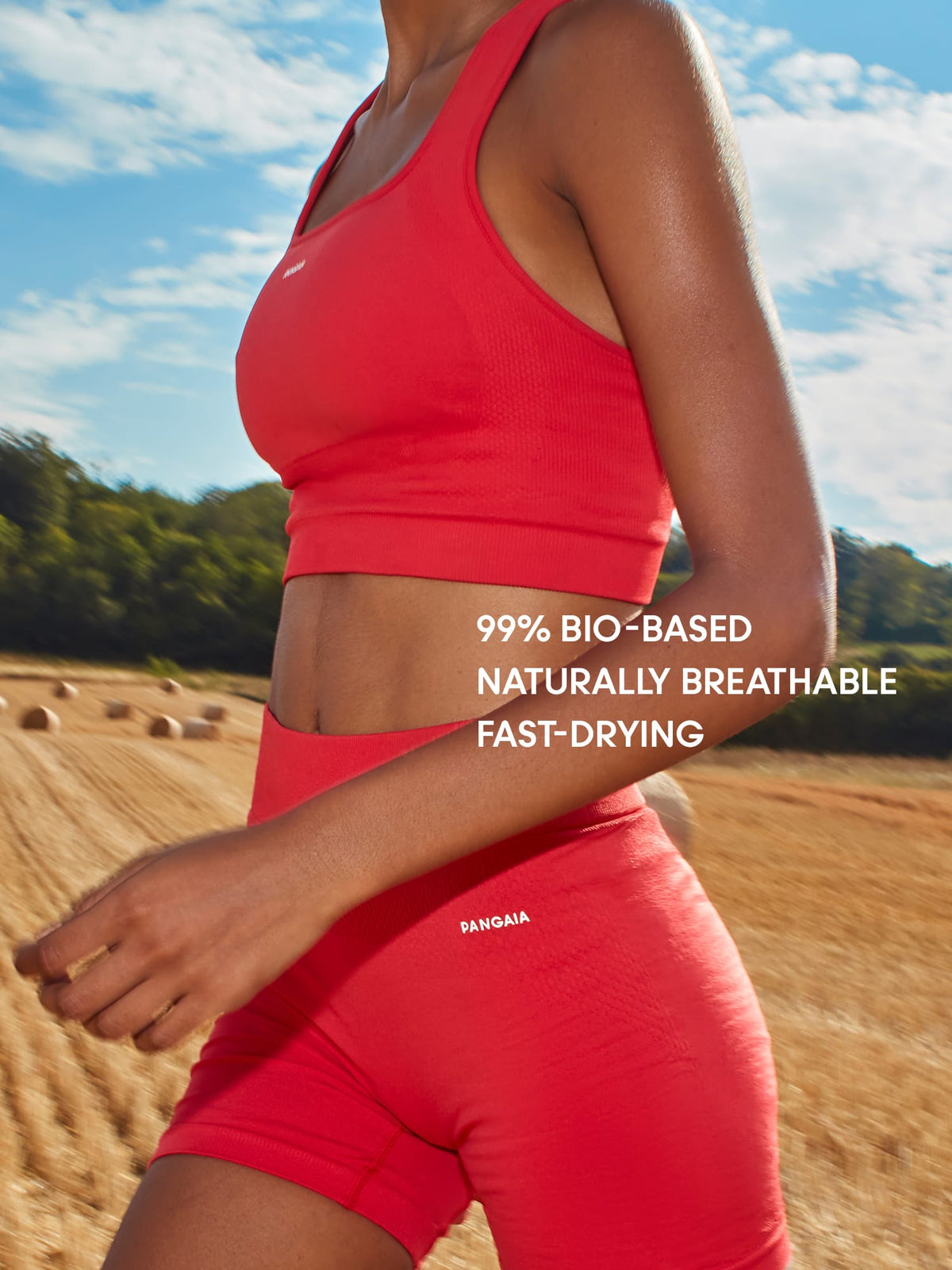 Womens Bio-Based Tank Top and Cycle Shorts Set—Pulse Red