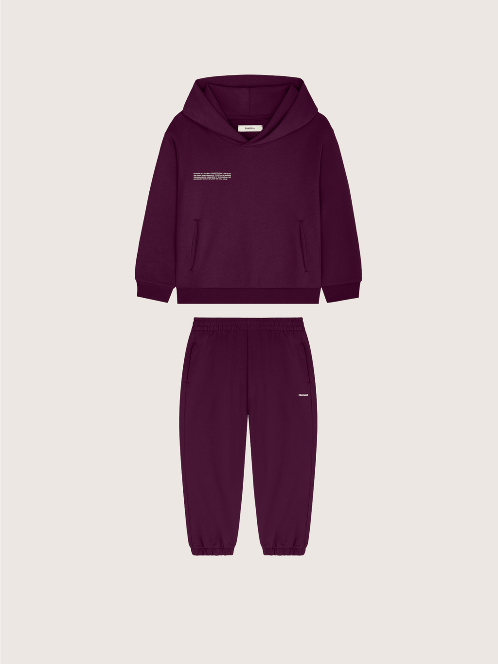 Kids’ Midweight Hoodie and Track Pants Set—Nocturne Plum