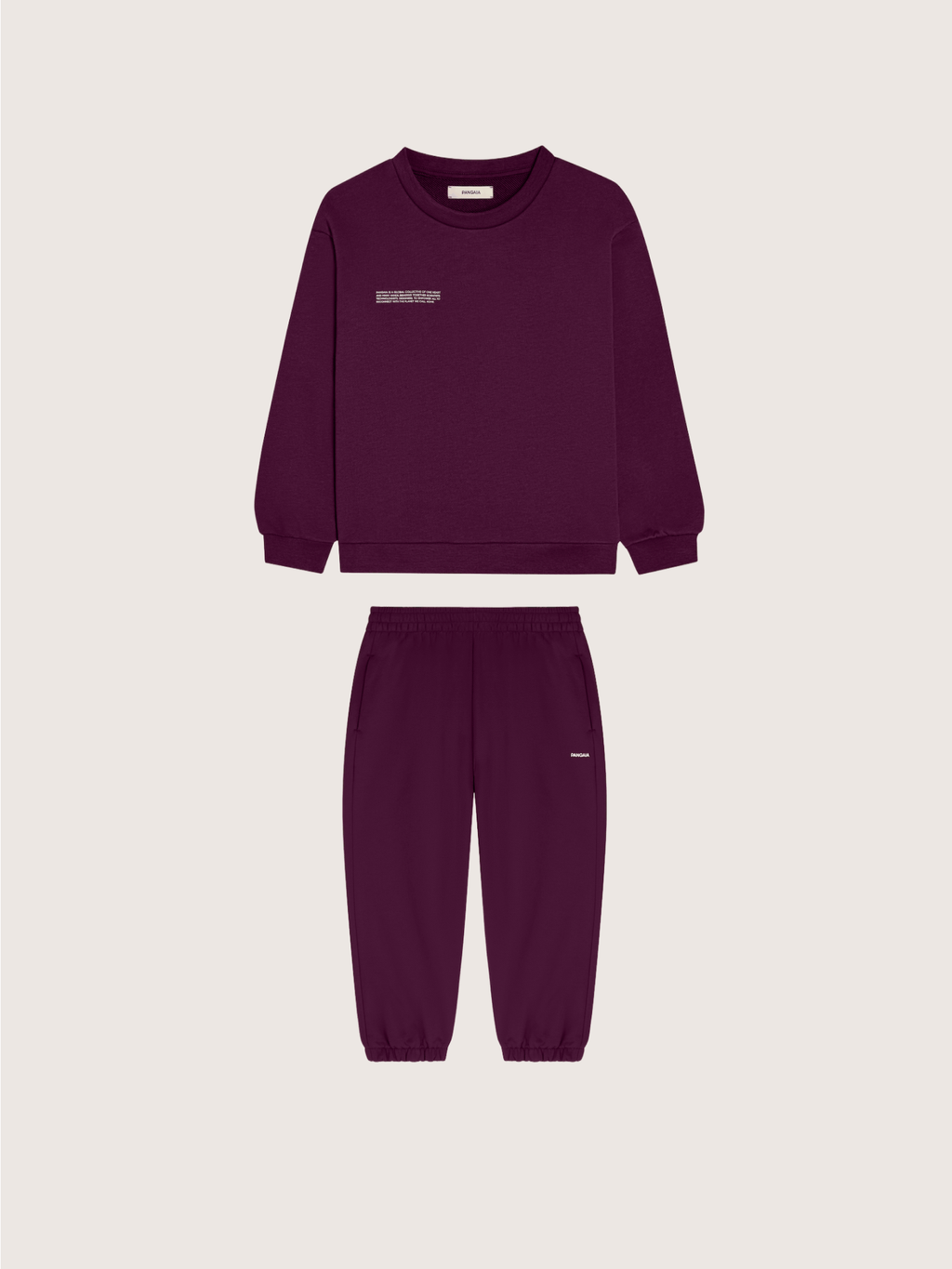 Kids’ Midweight Sweatshirt and Track Pants Set—Nocturne Plum