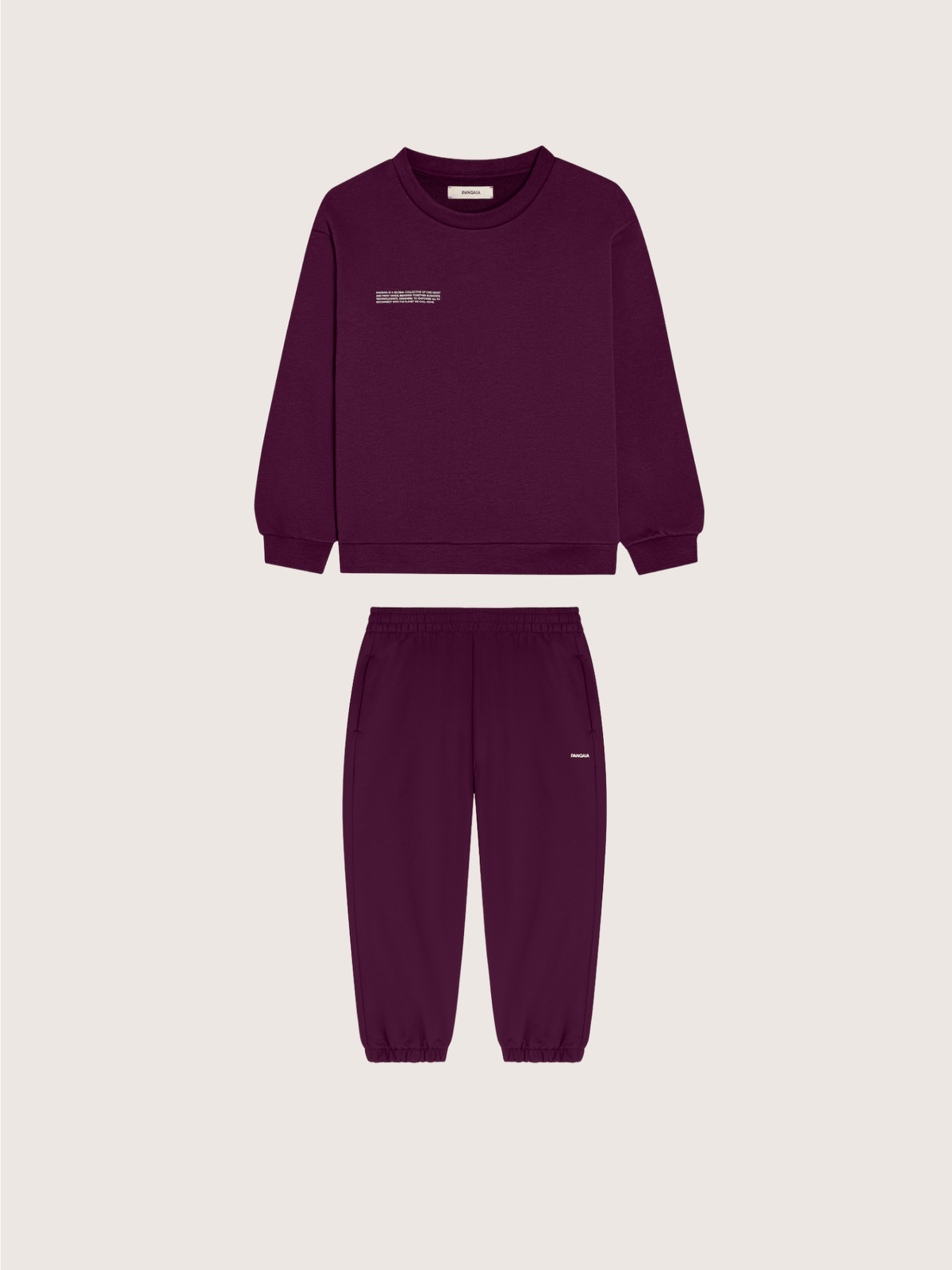 Kids’ Midweight Sweatshirt and Track Pants Set—Nocturne Plum