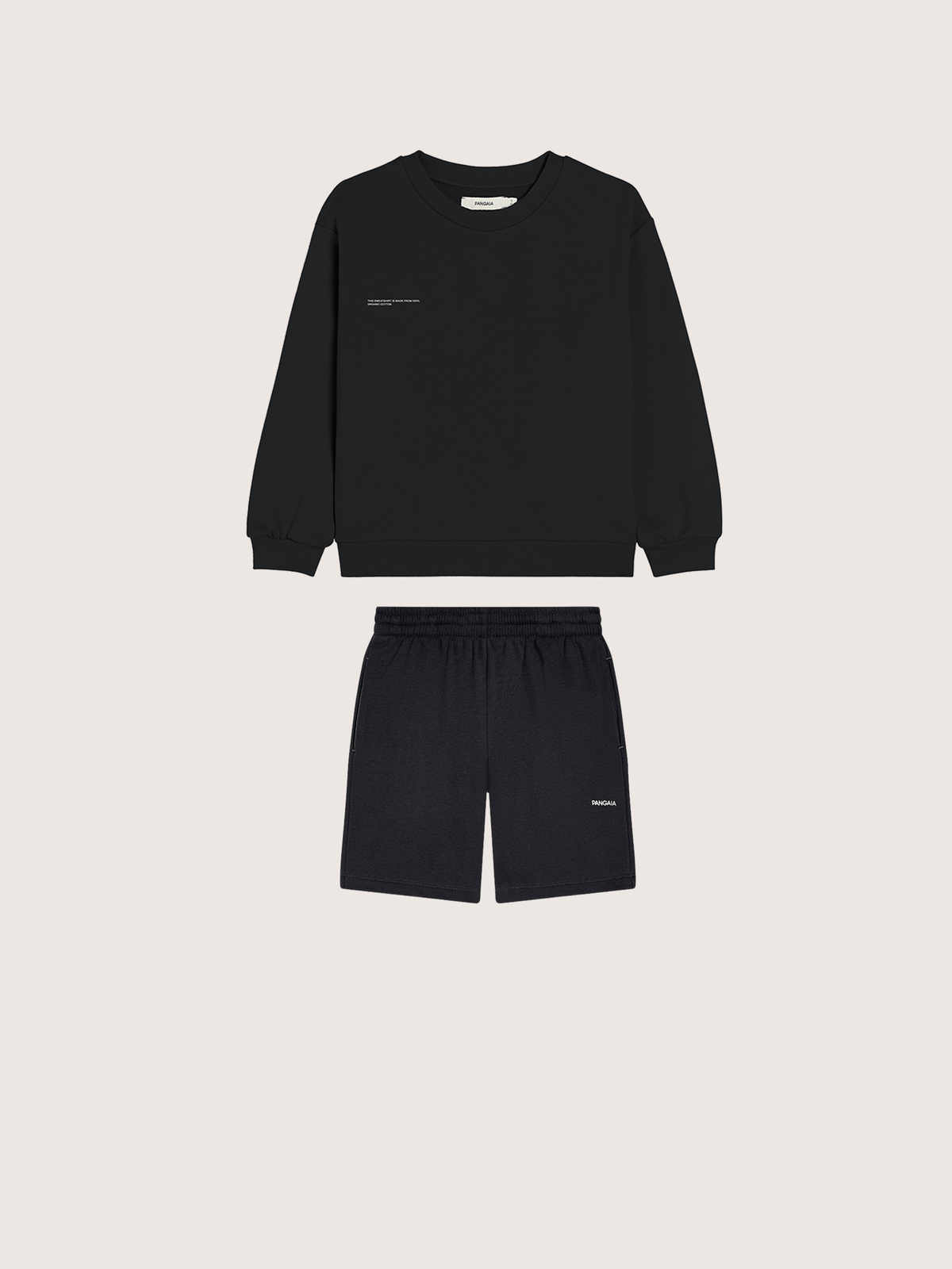Kids’ Midweight Sweatshirt and Shorts Set—Black