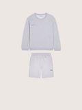 Kids’ Midweight Sweatshirt and Shorts Set—Grey Marl