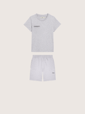 Kids’ Midweight T-Shirt and Shorts Set—Grey Marl