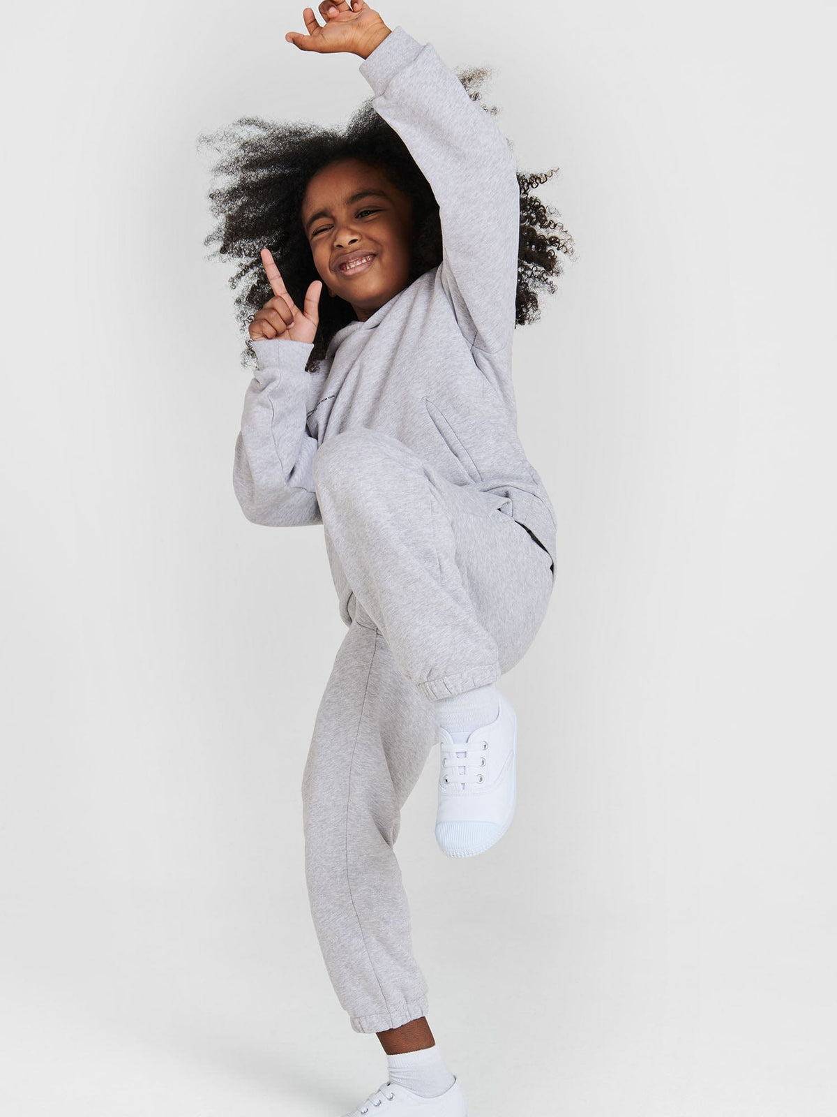 Kids’ Midweight Hoodie—grey marl